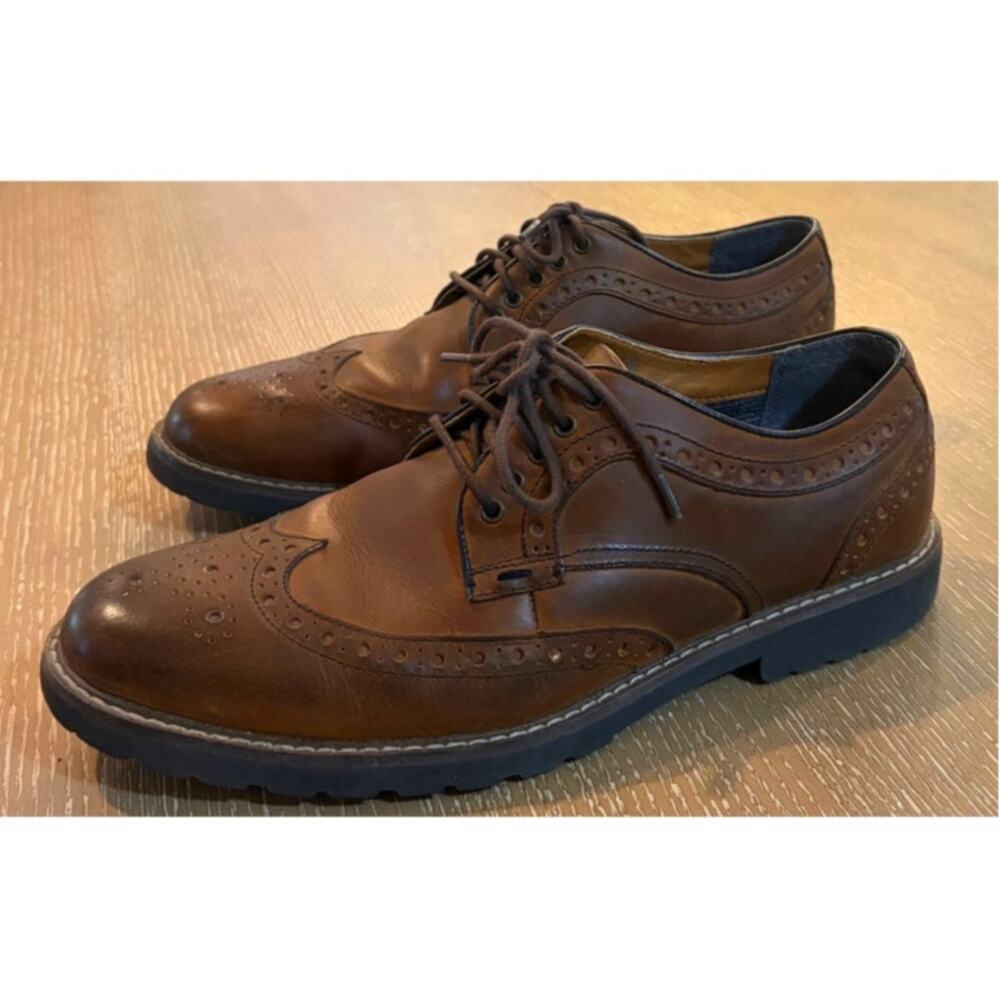 Johnston &‎ Murphy Men's 59-38905 Brown Lace Up Wingtip Oxford Shoes Size
